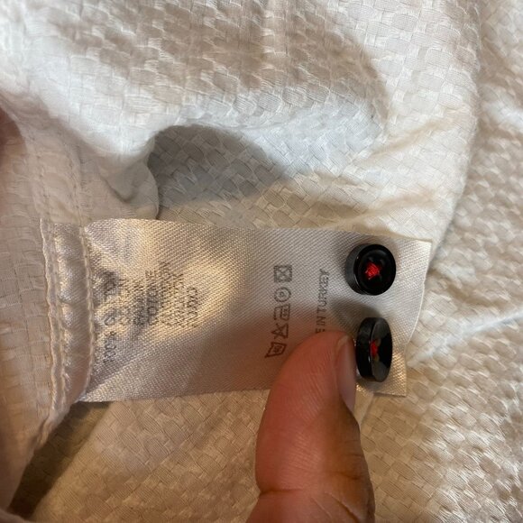 A21 Mens XL White Textured Long-Sleeve Button-Up Shirt W/ Contrast Accents - Picture 4 of 11